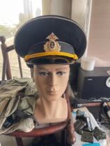 Original product in the 2000s Russian Navy Junguan black uniform big brimmed hat 59cm head circumference