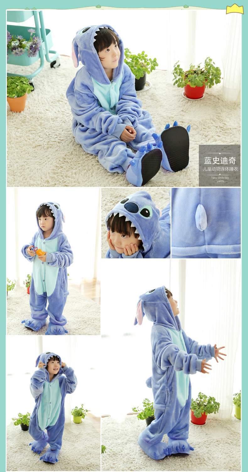 Động vật trẻ em đồ ngủ Xiêm bé mùa đông khủng long quần áo bé trai san hô flannel phim hoạt hình cô gái dày phim hoạt hình bodysuit