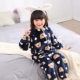 Bộ đồ ngủ trẻ em Xiêm dày Flannel Trẻ em Phim hoạt hình Chàng trai Cô gái Chống Két Quần áo Thu và Đông Dịch vụ vệ sinh tại nhà