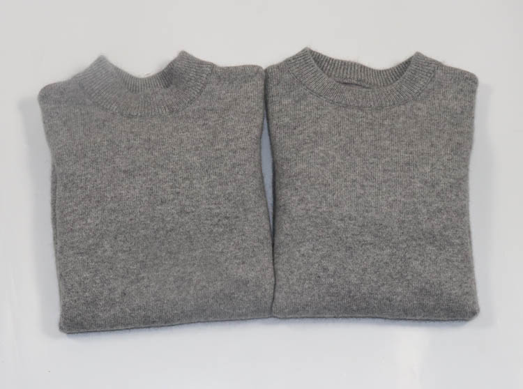 Áo len cashmere mùa thu đông mới 2018 + áo thun cổ tròn nam cao cổ rộng màu sắc rắn rỏi áo sơ mi nam gucci