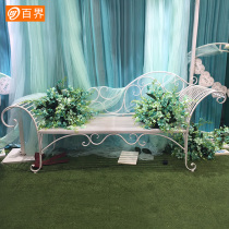 european style iron chaise shop sofa chair courtyard country deck chair wedding props wedding dress shooting beauty tatami mat