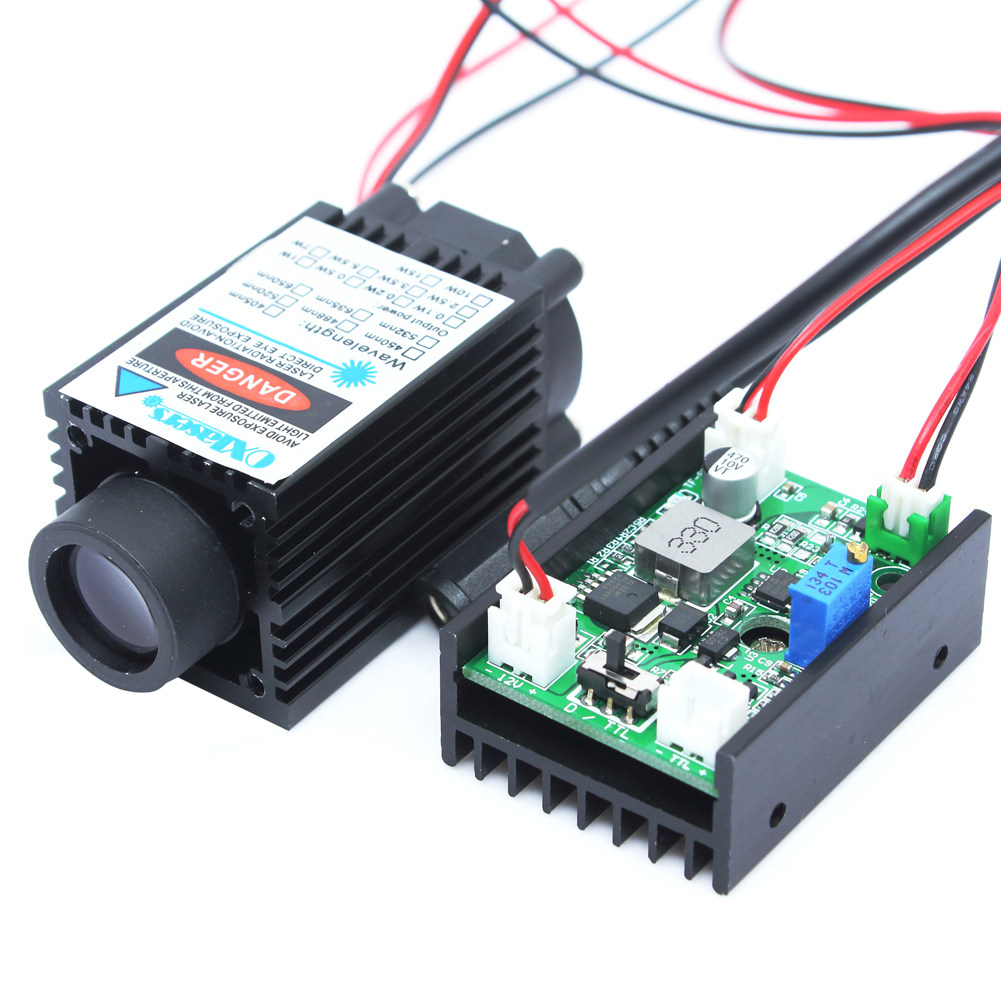 OXLasers 520nm 1W绿光激光器粗光激光头激光驱鸟器12V 1000mW激光模组支持TTL PWM控制