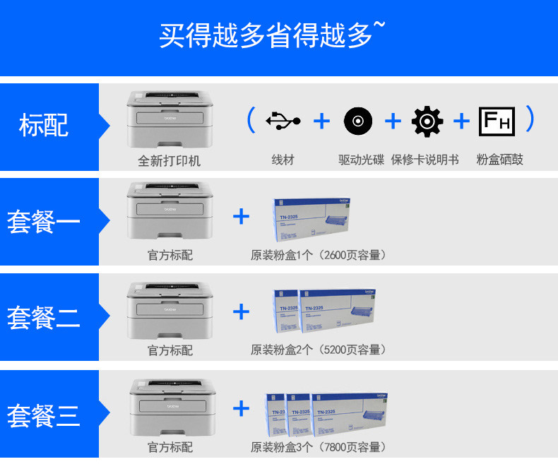 brother/兄弟HL-2260D 黑白激光打印机自动双面A4打印机商用办公家用作业打印双面打印 brother/兄弟HL-2260D 黑白激光打印机自动双面A4打印机商用办公家用作业打印双面打印
