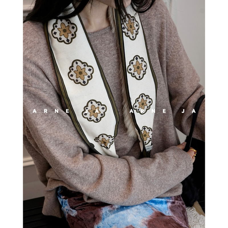 「Arne Ja」A Masterpiece of Craftsmanship, Dunhuang Cove Ceiling Tile Pattern, Rabbit Fur Tie Scarf D64Pp1260 「Arne Ja」A Masterpiece of Craftsmanship, Dunhuang Cove Ceiling Tile Pattern, Rabbit Fur Tie Scarf D64Pp1260