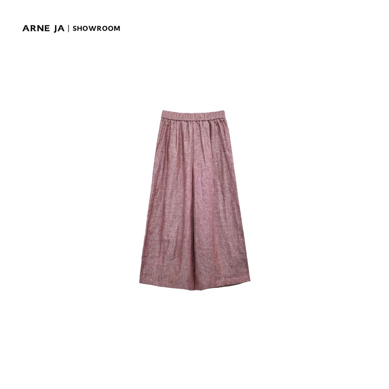 「Arne Ja」Linen Casual Pants High-Waisted Wide-Leg Pants Yarn-Dyed Linen Mottled Air Pants W16809805