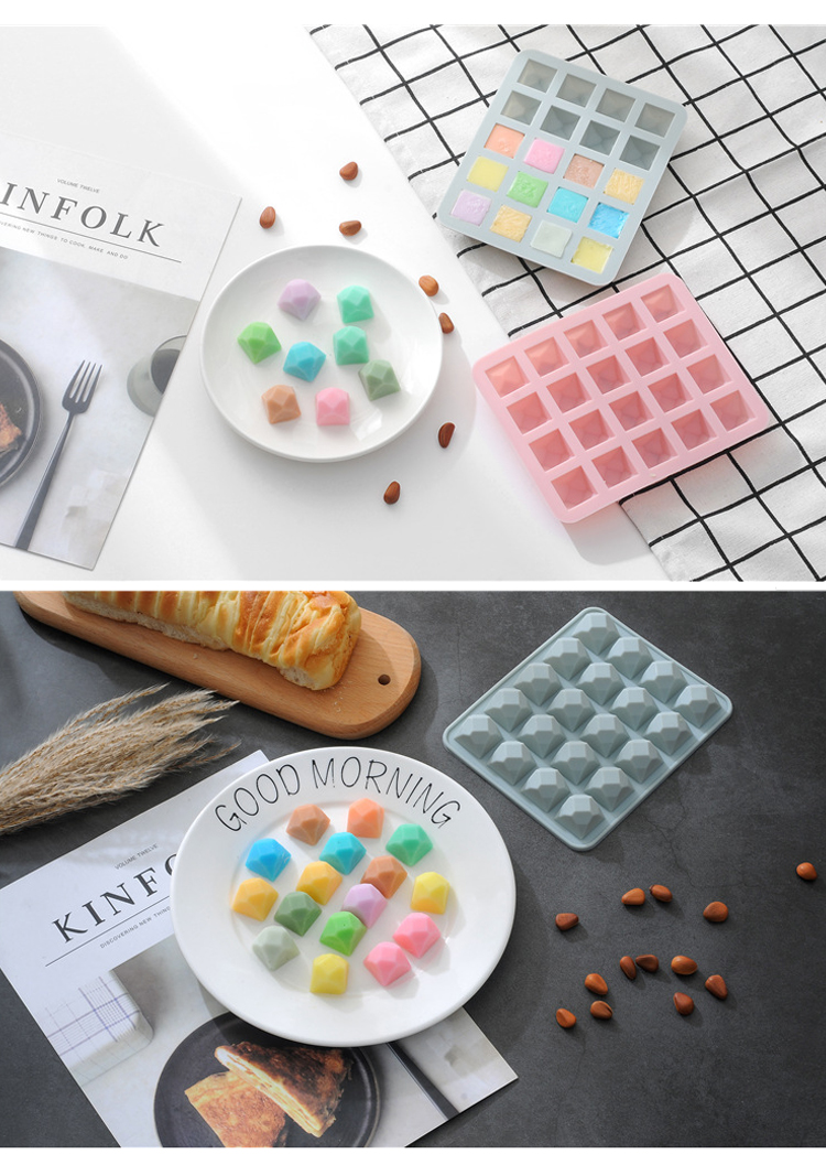 Silicone Square Ice Cube 16/20 lưới DIY Ice Cube Ice Cream Ice Cream Chocolate Mold Ice Freezer - Tự làm khuôn nướng khuôn bánh