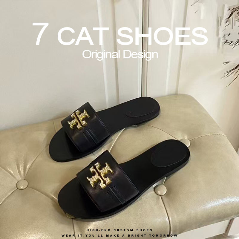 New 2025 Slip-On Metal Buckle Cross-Pattern Flat Sandals for Women, Summer Outdoor Wear, Comfortable Slide Sandals, Casual Slippers