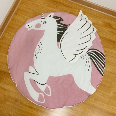 Ковер, нескользящие хлопковые детские качели для ползания, детский круглый игровой коврик, подвесная корзина