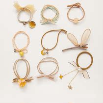 Leather band female head adult fashion summer head rope hair rope set accessories exquisite ponytail leather case female