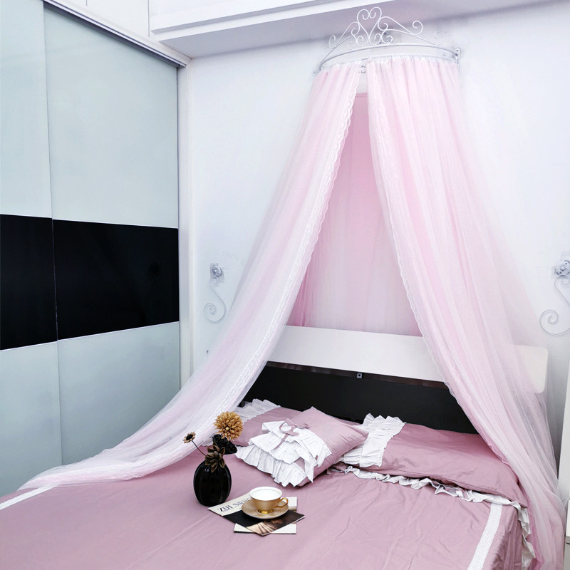 Bed Mantle Male main Wind Girl Heart Bed Head Yarn Beauty Bed Decoration Yarn Folk Sample Room Soft-mounted Children Triple Bed Curtain