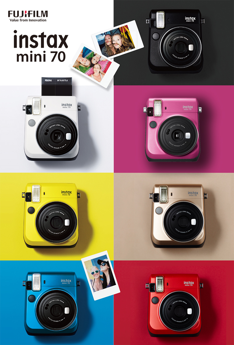 Fuji mini70 tự động hẹn giờ máy ảnh phơi sáng tự động sau khi gói hình ảnh với giấy ảnh Polaroid