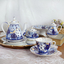 Sisi Tea Shop Russian Royal Lomonosov Hard porcelain Roof Garden Afternoon tea Coffee cups saucers and teapots