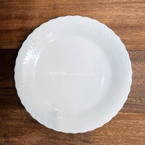 Spot Japan NARUMI Narumi silky white bone china pure white relief flat plate disc single