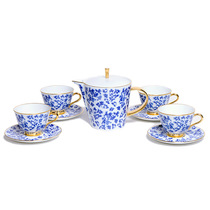 LEGLE FRANCE France Ligu blue and white tea set five-piece Ceramic European-style afternoon tea set gift box