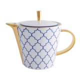 Spot Authentic Legle France France, Ligu Four -Deppetal Ceramics Ceramics, Golden Border Teapot 750/360ML