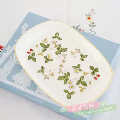 Spot wedgwood Wild Strawberry Bone China Rectangular Snack Sandwich Plate