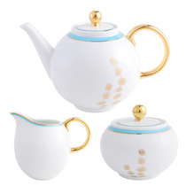 Spot LEGLE France LIGU invited Moon goldfish to play in the water Imported ceramic teapot milk tank sugar tank afternoon tea set