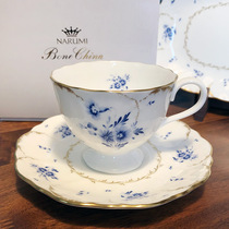 Spot Narumi Tinnitus Fiorista Blue Petal Bone Porcelain Coffee Cup Saucer Black Tea Cup Saucer