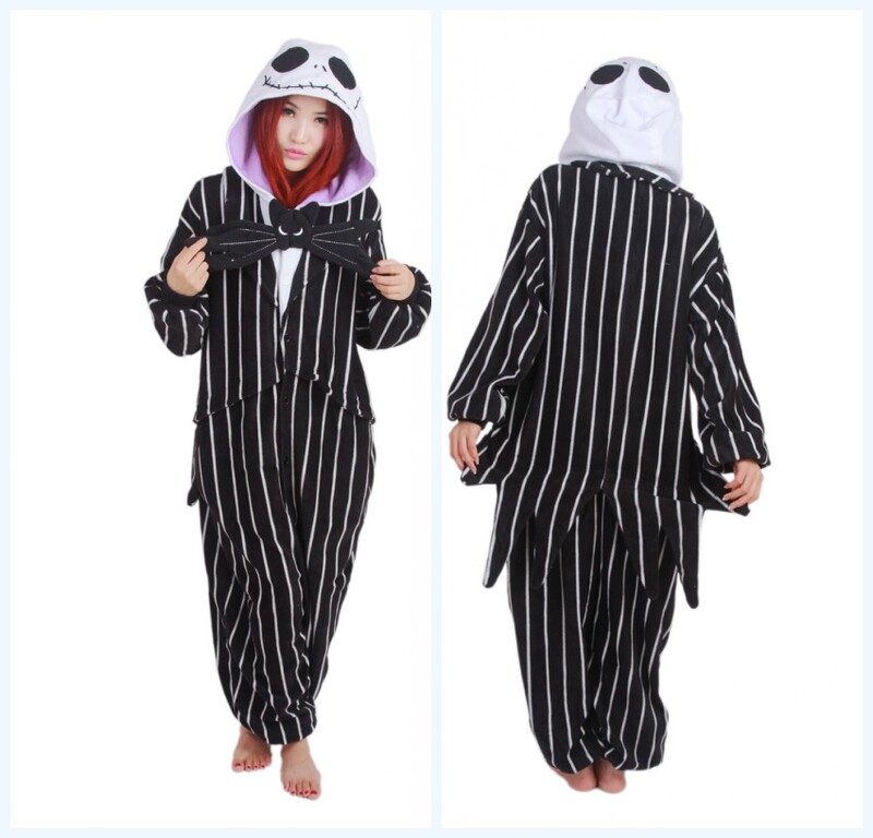 Autumn and Winter Halloween Christmas Horror Night Jack Skeleton One-Piece Pajamas Homewear Cartoon Anime Unisex