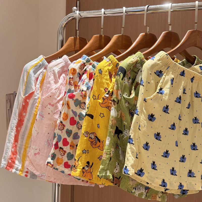 100% Double-Layer Cotton Gauze Shorts with Pockets, Cute Cartoon Shorts for Women, Summer Loungewear, Walking Shorts 100% Double-Layer Cotton Gauze Shorts with Pockets, Cute Cartoon Shorts for Women, Summer Loungewear, Walking Shorts