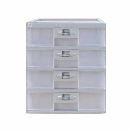 现货速发办公室桌面A4纸文件柜收纳盒抽屉式大号透明带扣储物柜整