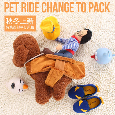Pets Funny Riding for Changing Body Clothing Online Red Bursting with Occasional Cowboy Rider Clothes Creativity to blame Puppy clothes