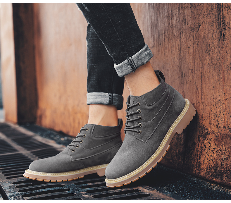 Giày nam Mulinsen 2018 mùa đông mới Martin ủng nam booties rhubarb ủng Anh công cụ trợ giúp cao khởi động thủy triều giầy golf nam