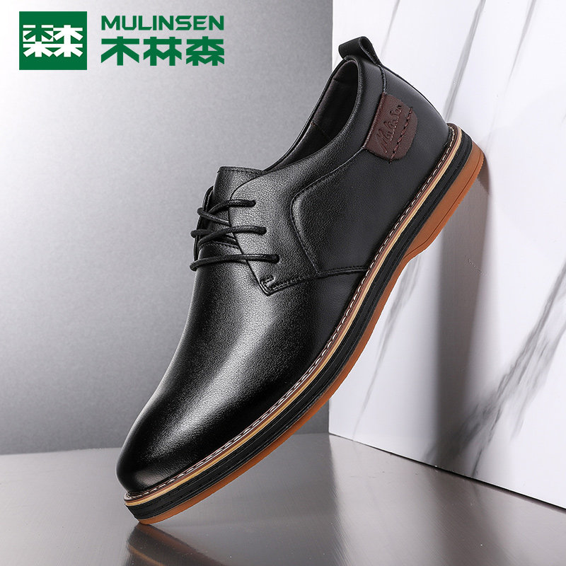 Wood Linson Male Shoes Spring Summer Breathable Hollowed-out Sandleather Shoes Men Casual Leather Leather Inglées Lace Shoes Tide