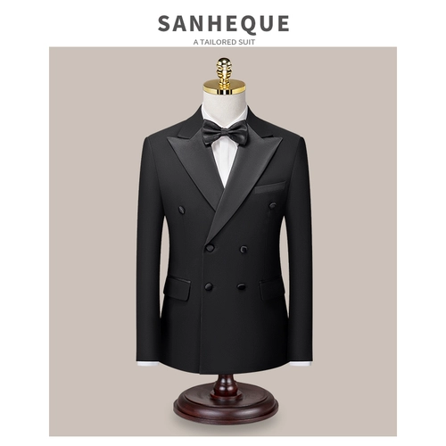 Sanheque Double -Crisched Ship Suit Sust Swedding Single West Business Slim Wedding Wedding