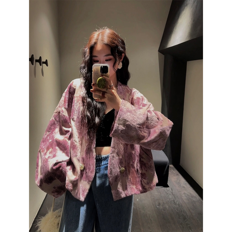 Sanji Heihua [Phantom of the Opera] Chinese-Style Short Jacket for Women, Spring and Autumn, Super Stylish, down Jacket with Inner Lining
