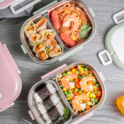 hop dung com giu nhiet Hộp cơm trưa cách nhiệt bằng thép không gỉ 304 trường tiểu học có nắp hộp ăn trưa đơn giản thành 1 nhân viên văn phòng xách tay có nắp chống vảy - Hộp cơm điện sưởi ấm hộp cơm hâm nóng lock and lock