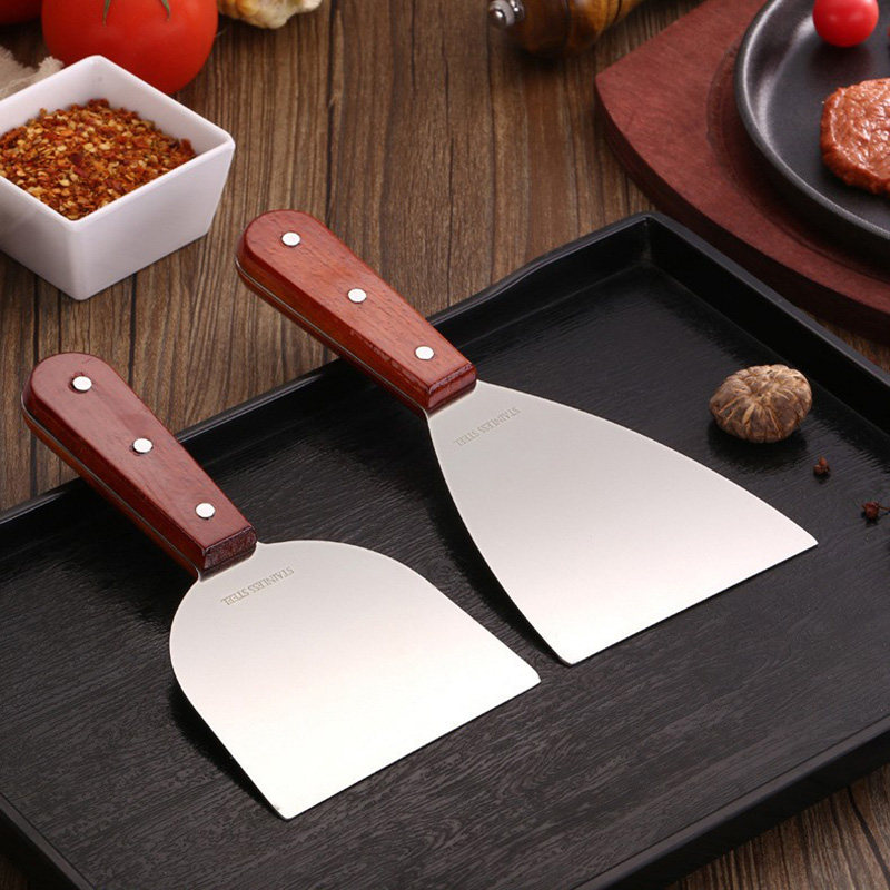 Stainless Steel Pizza Spade steak Scoop Pancake Turnoff Cuisine Iron Plate Burning Pancake Scallion Pancake Tool Raw Frying Iron Shovel Kitchenware