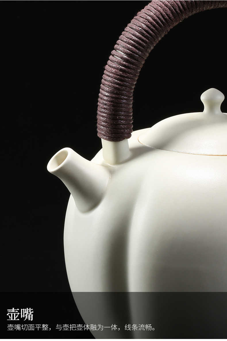 Electric TaoLu boiled tea, open the slice white clay soda glaze ceramic POTS pumpkin pot kettle health ceramic tea stove teapot