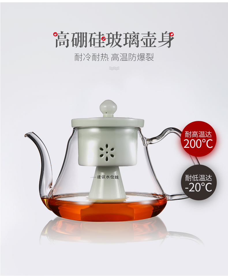 Electric TaoLu boiled tea steam ceramic tea pot of black tea glass teapot small miniature tea stove