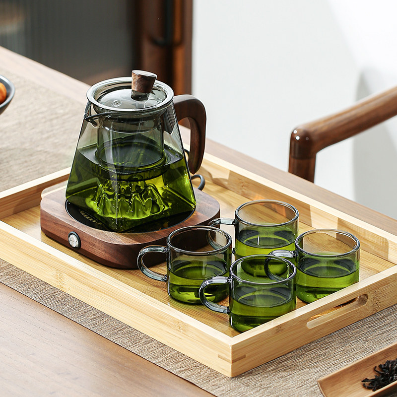 Thickened Glass Teapot Household High Temperature Resistant Built-in Strainer Tea Water Separation Tea Maker Kongfu Tea Tea Cup Suit-Taobao