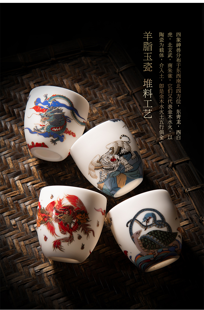 Jade porcelain coloured drawing or pattern small kung fu masters cup creative tea cups domestic tea light suit perfectly playable cup bowl white tea