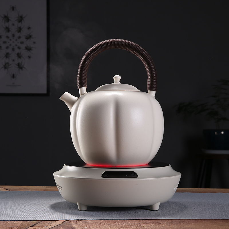Electric TaoLu boiled tea, open the slice white clay soda glaze ceramic POTS pumpkin pot kettle health ceramic tea stove teapot
