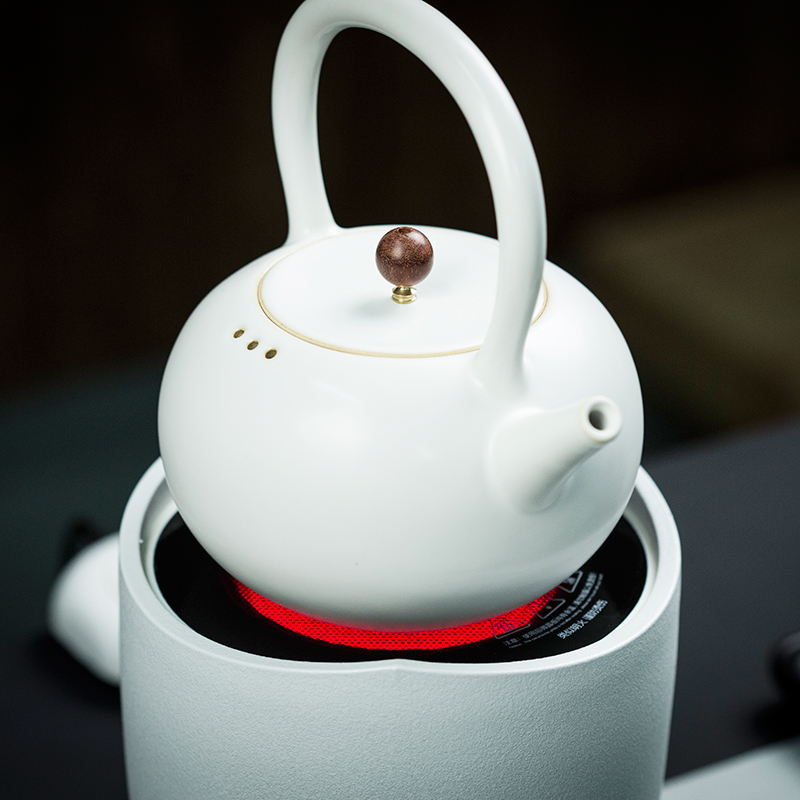 Morning nameplates, ceramic electric TaoLu suit household water boiled tea stove'm electric teapot white pottery tea kettle boil tea