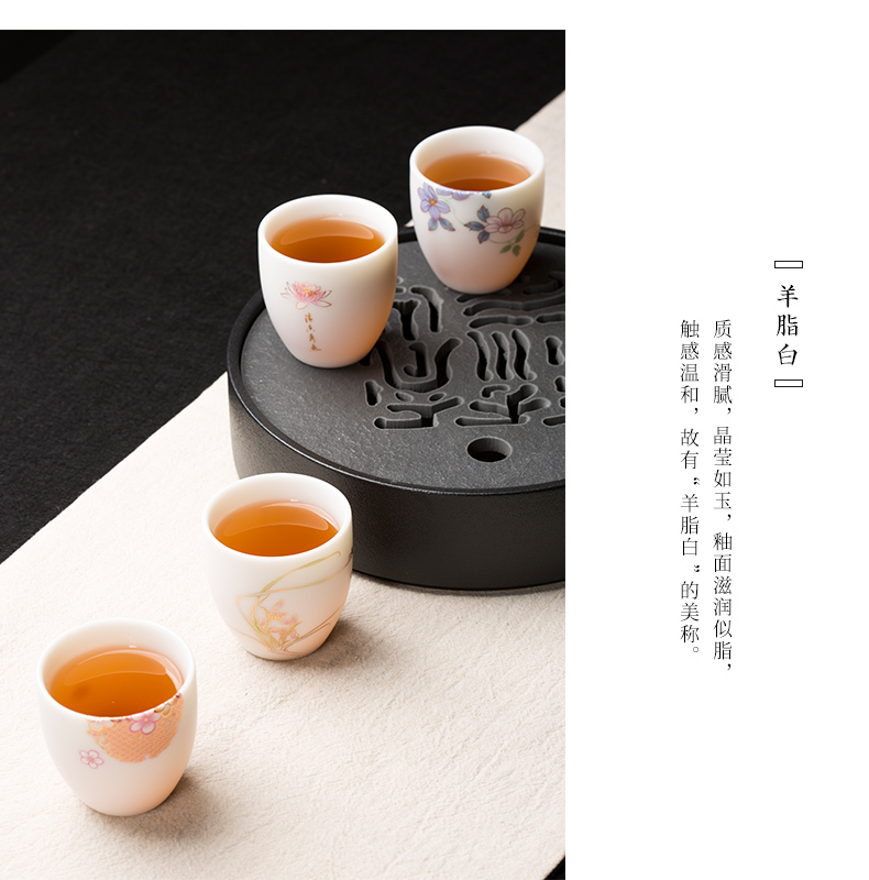 Kaolin jade ware jingdezhen personal single cup white porcelain sample tea cup tea master, ceramic cups kung fu tea set