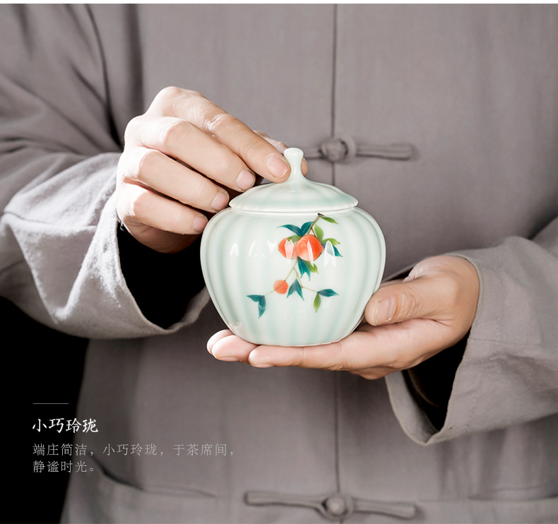 Caddy fixings warehouse sealed storage storage POTS jingdezhen hand - made ceramic tea pu - erh tea can travel tea boxes