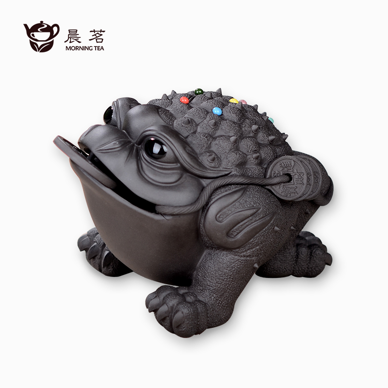 Morning tea auspicious play tea pet yixing purple sand tea set accessories high back toad spittor furnishing articles large