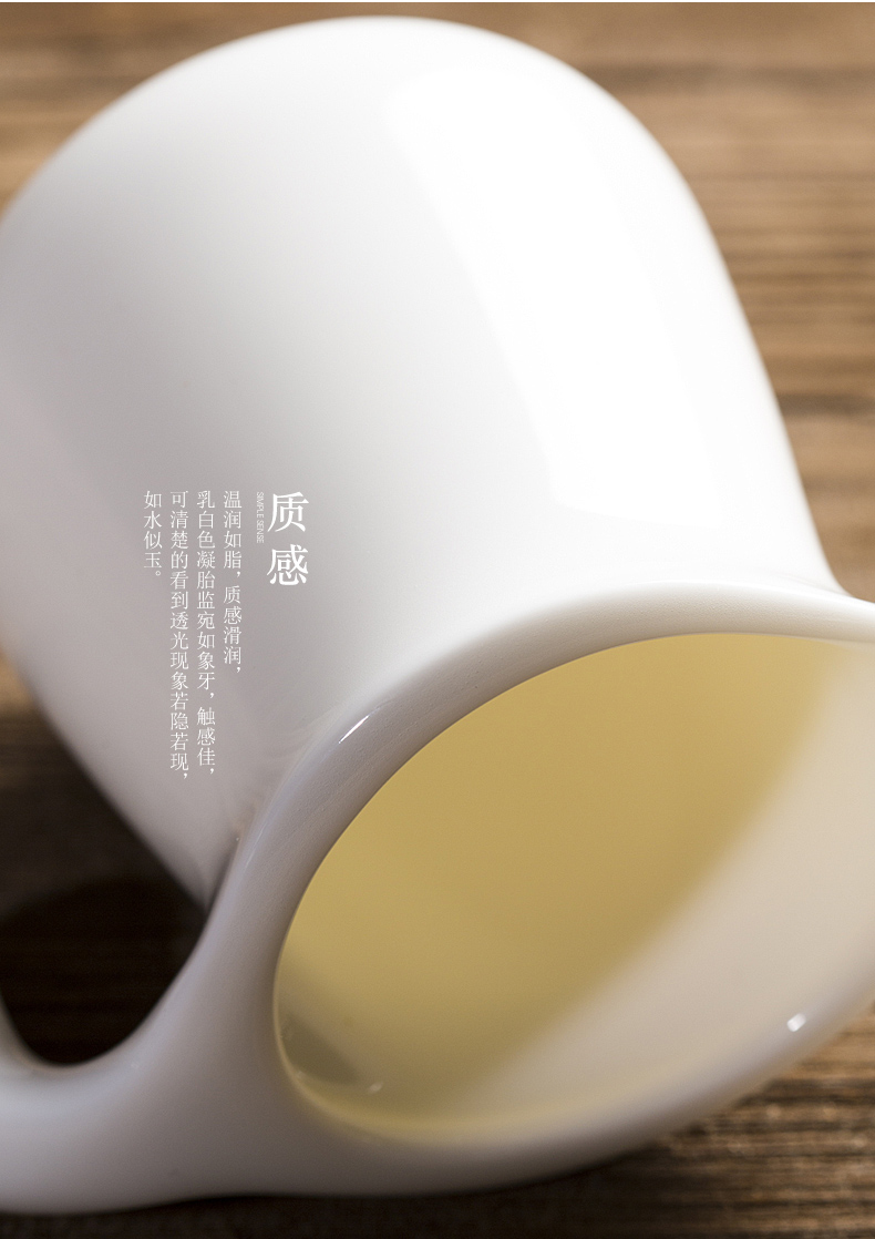 Jade porcelain dehua white porcelain ceramic portion evenly cup tea fair keller large kung fu tea set manually heat - resistant thickening tea sea