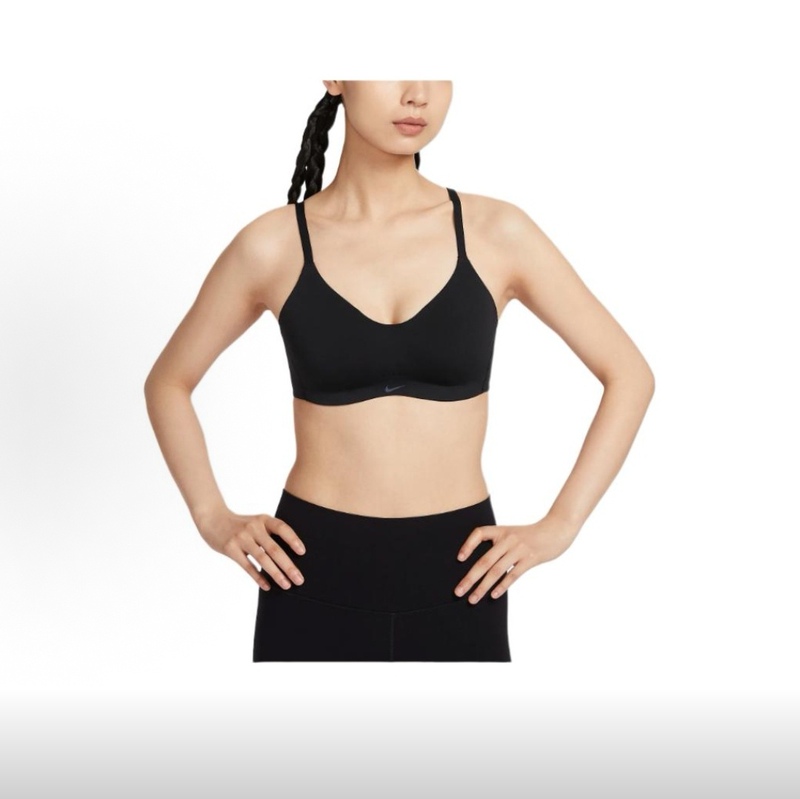 Nike Dri-Fit Minimalist Fashion Solid Color Sports Bra for Women Black Fq3551-010