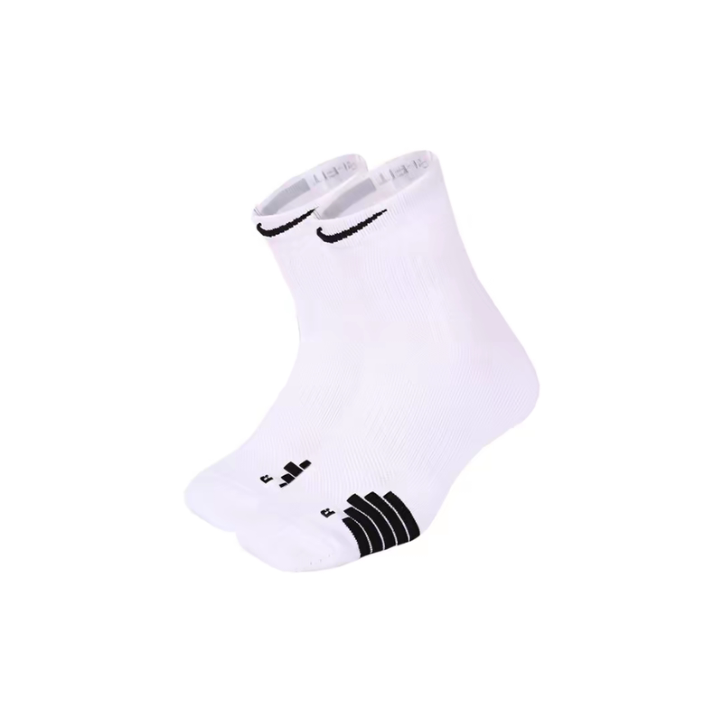 Nike Elite Basketball Training Mid-Calf Socks Couple Style White Men's and Women's Sports Casual Socks Sx7625-100