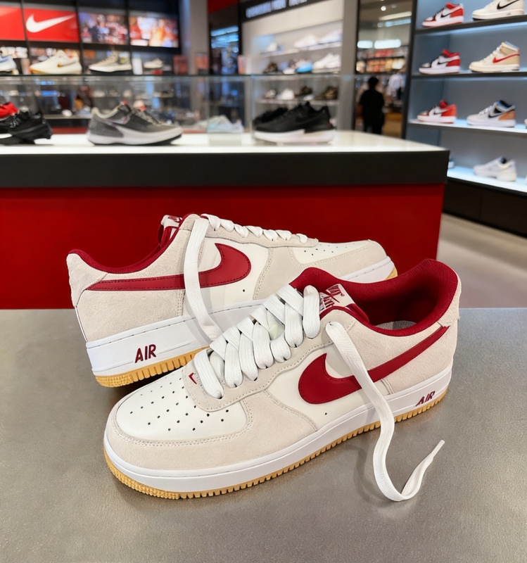 Nike Air Force 1 Low Af1 White and Red Air Force One Men's Sports Sneakers Ib6388-101