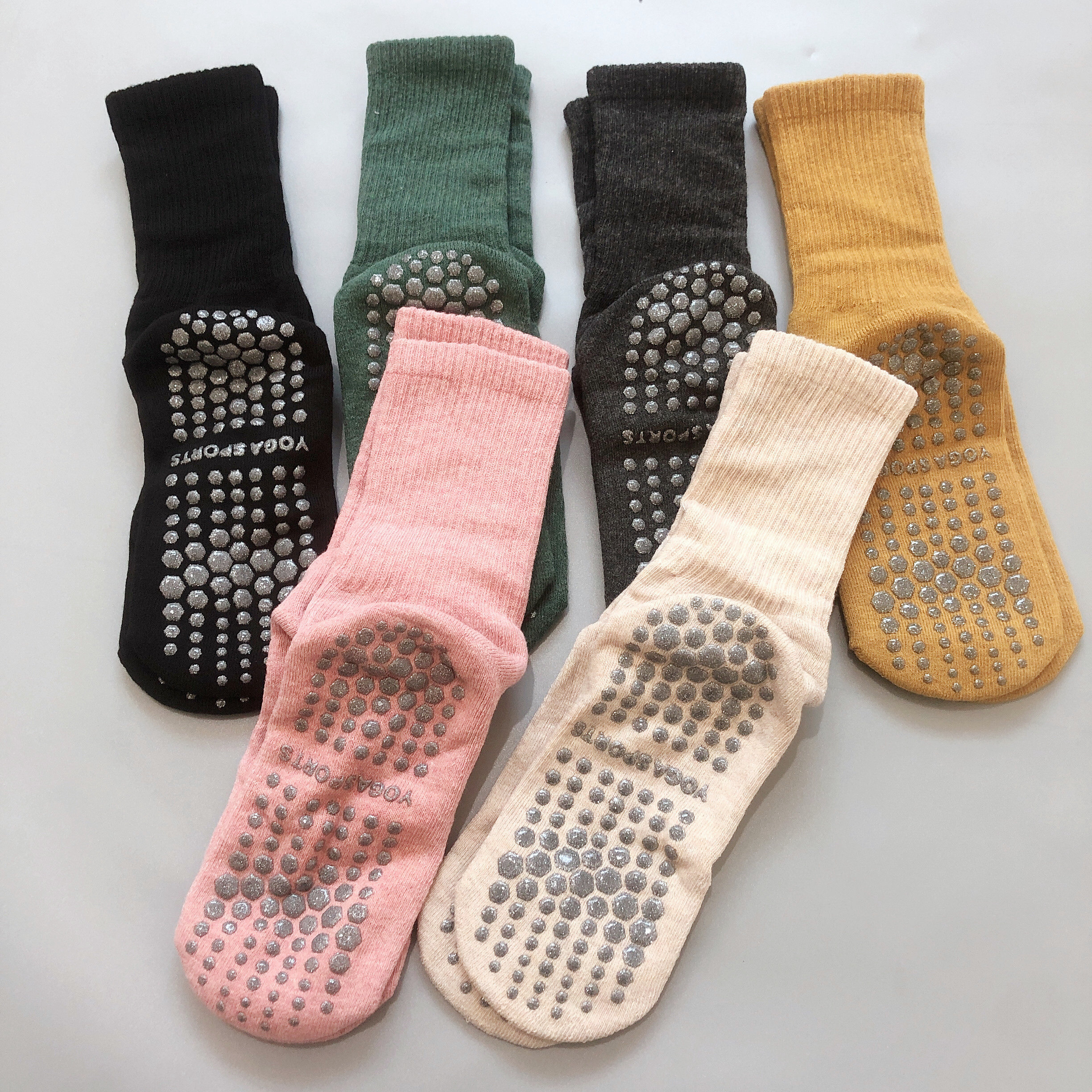 Professional Non-slip Middle Cylinder Prati Yoga Socks Cotton floor Sox beginners Sports Fitness Short Socks Autumn Winter