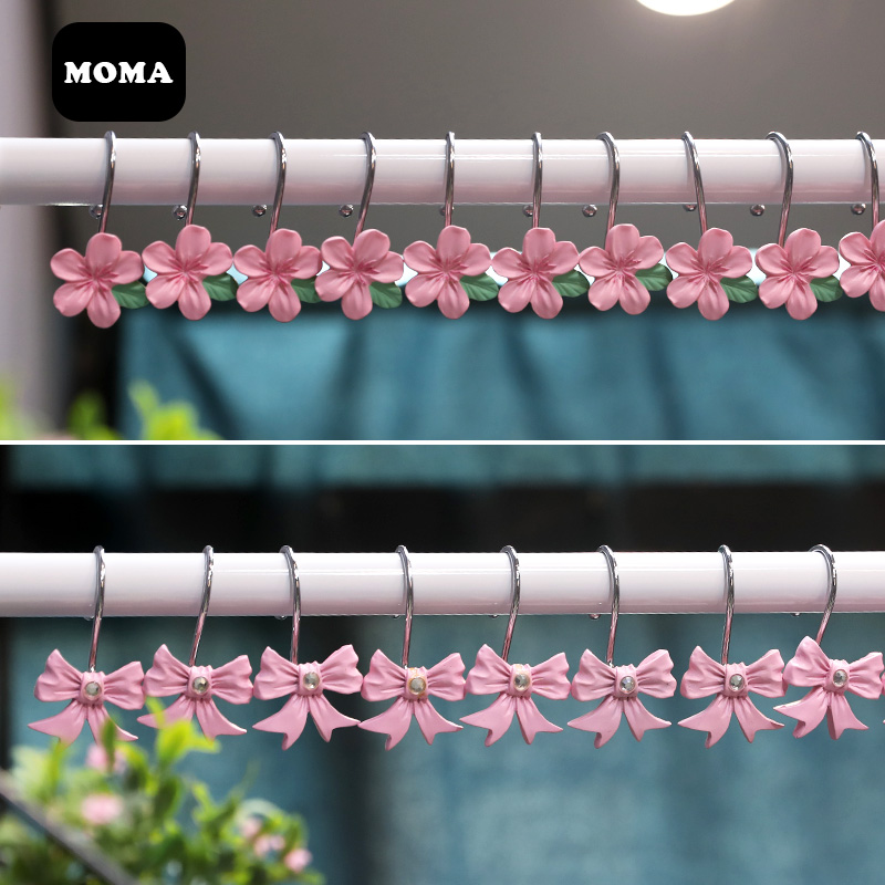 Mehma delicate flower shower curtain hook shower curtain ring shower curtain ring shower curtain accessories pink flower hook decorative hook