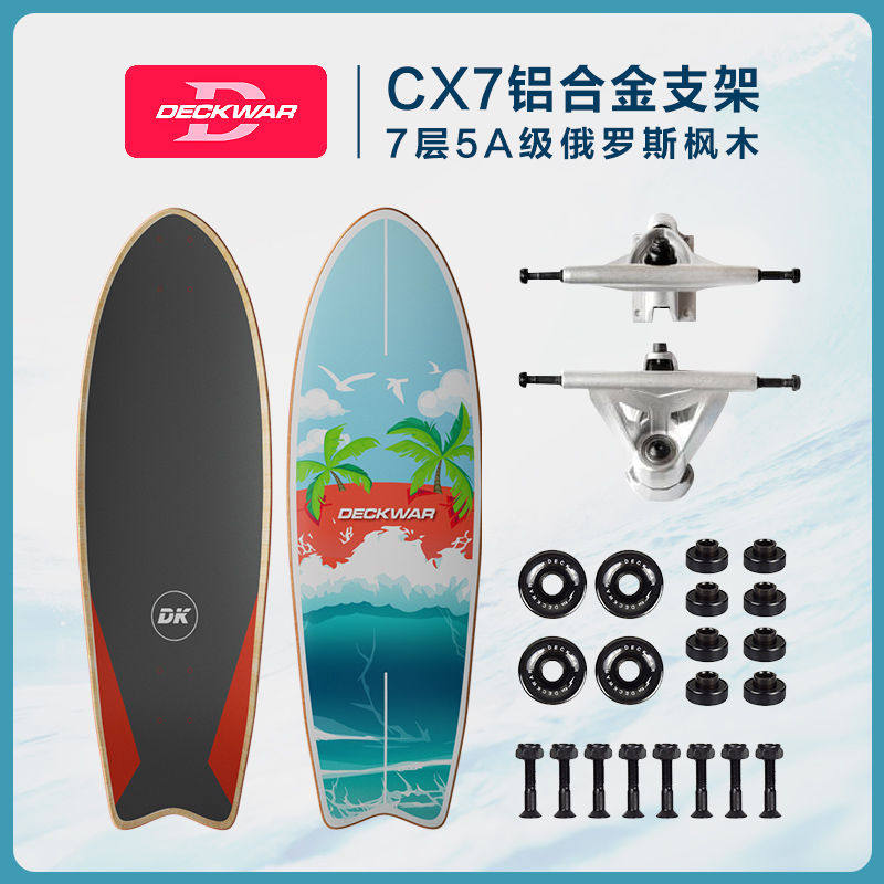 DK Land Surfboard Maple Wood Professional 32 Inch CX7 Bracket Wave Graffiti Adult Juvenile Road Scooter