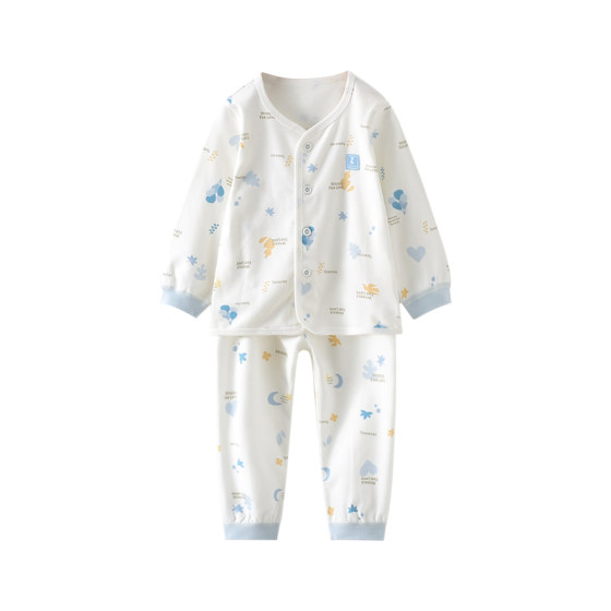 童泰四季常规款婴儿纯棉长袖无骨内衣裤女宝宝男孩子秋衣秋裤套装