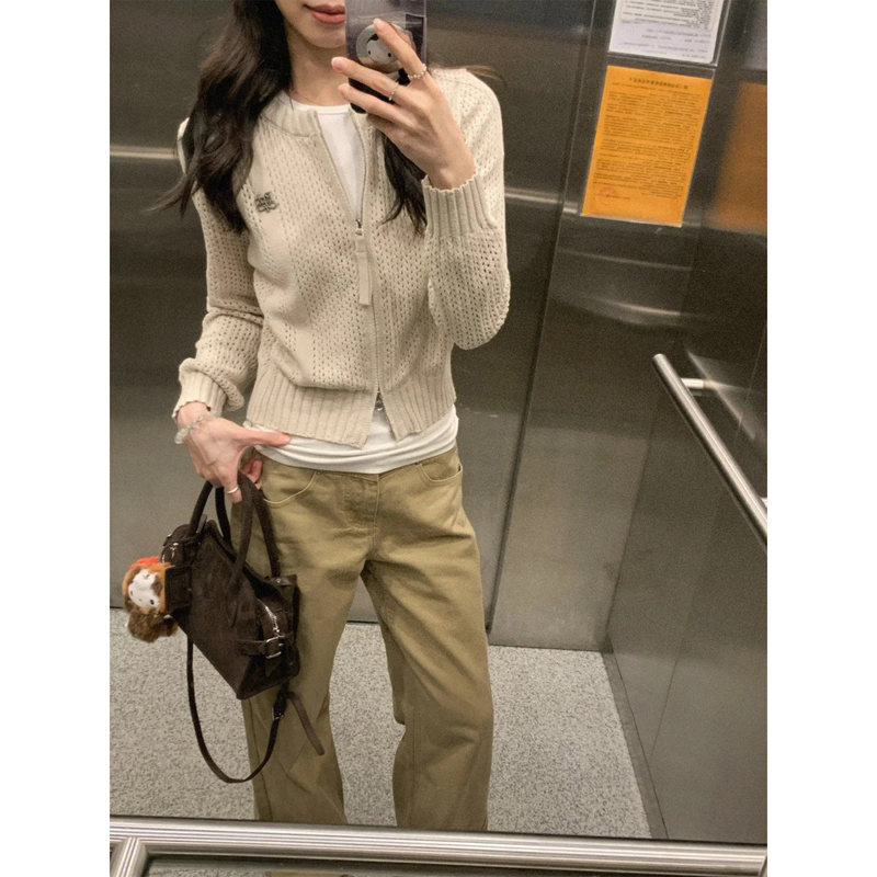 Khaki Wide-Leg Jeans for Women 2026 Spring New High-Waisted Slimming Loose Retro Old Money Style Straight Pants